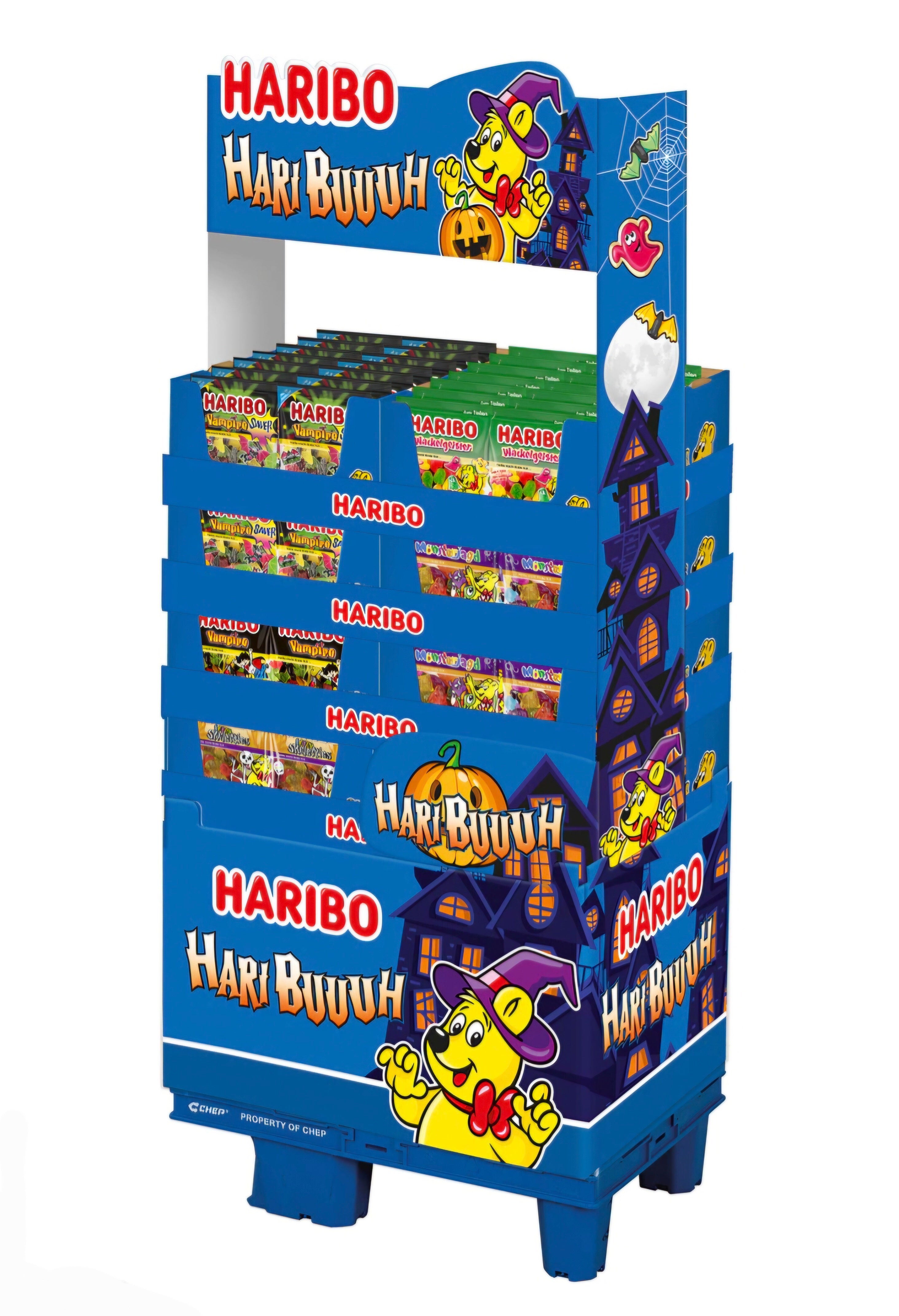Palette 294 x Beutel Haribo Halloween / 5-fach sortiert / 160-175g - Gratis Lieferung!