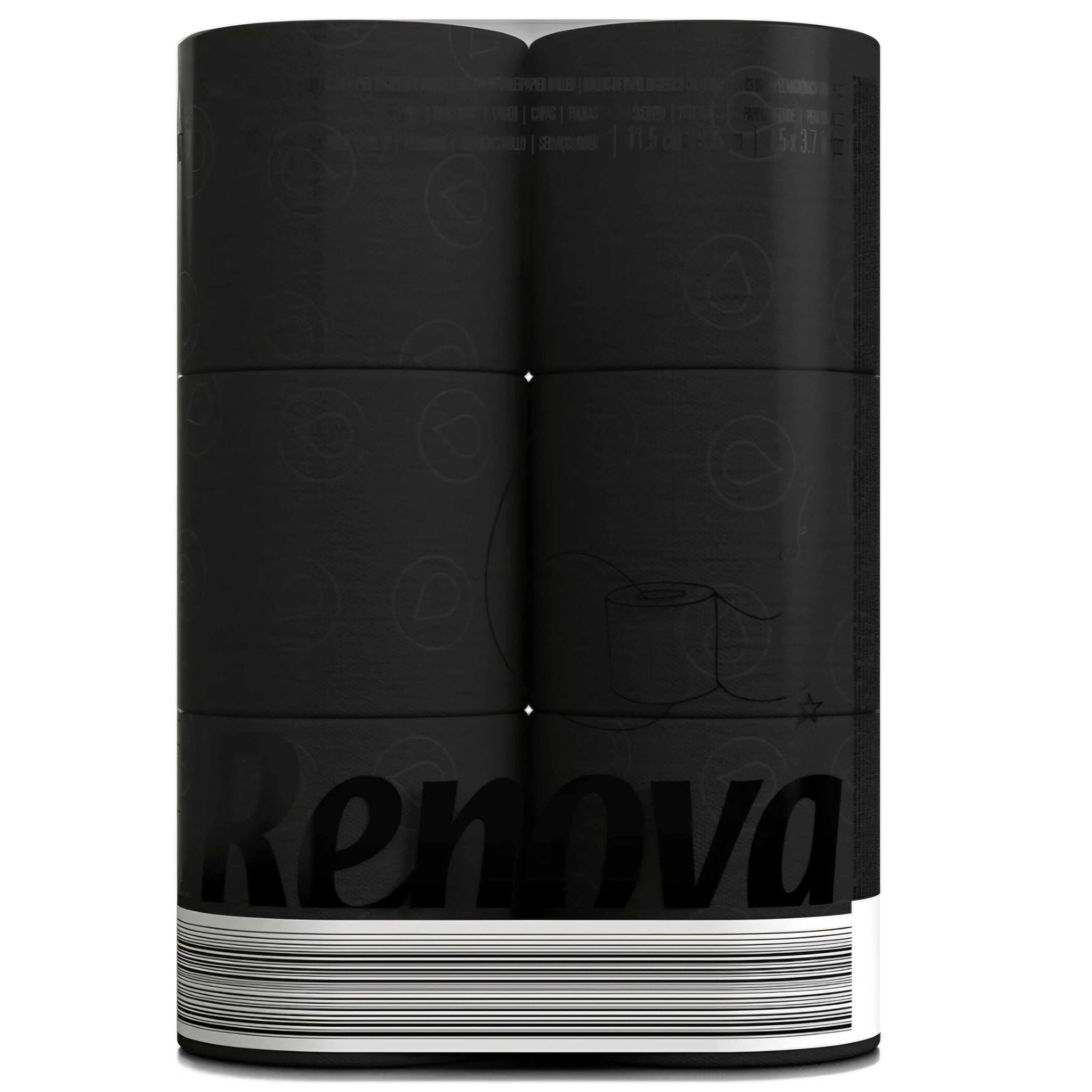 Papier toilette Black Label noir / Paquet de 6 rouleaux