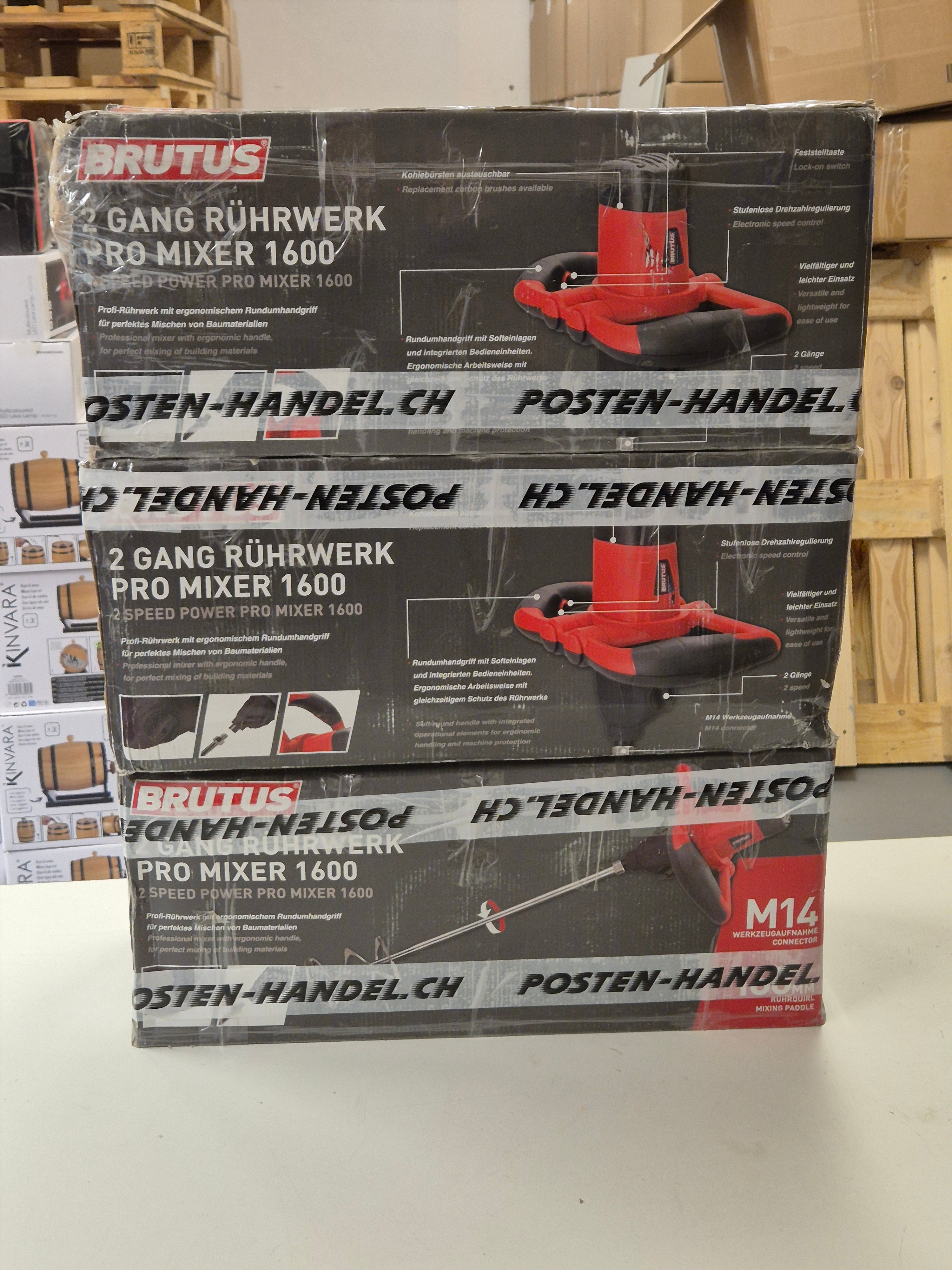 3 x Rührwerk 2 Gang Pro Mixer 1600 Marke Brutus / Neu & OVP