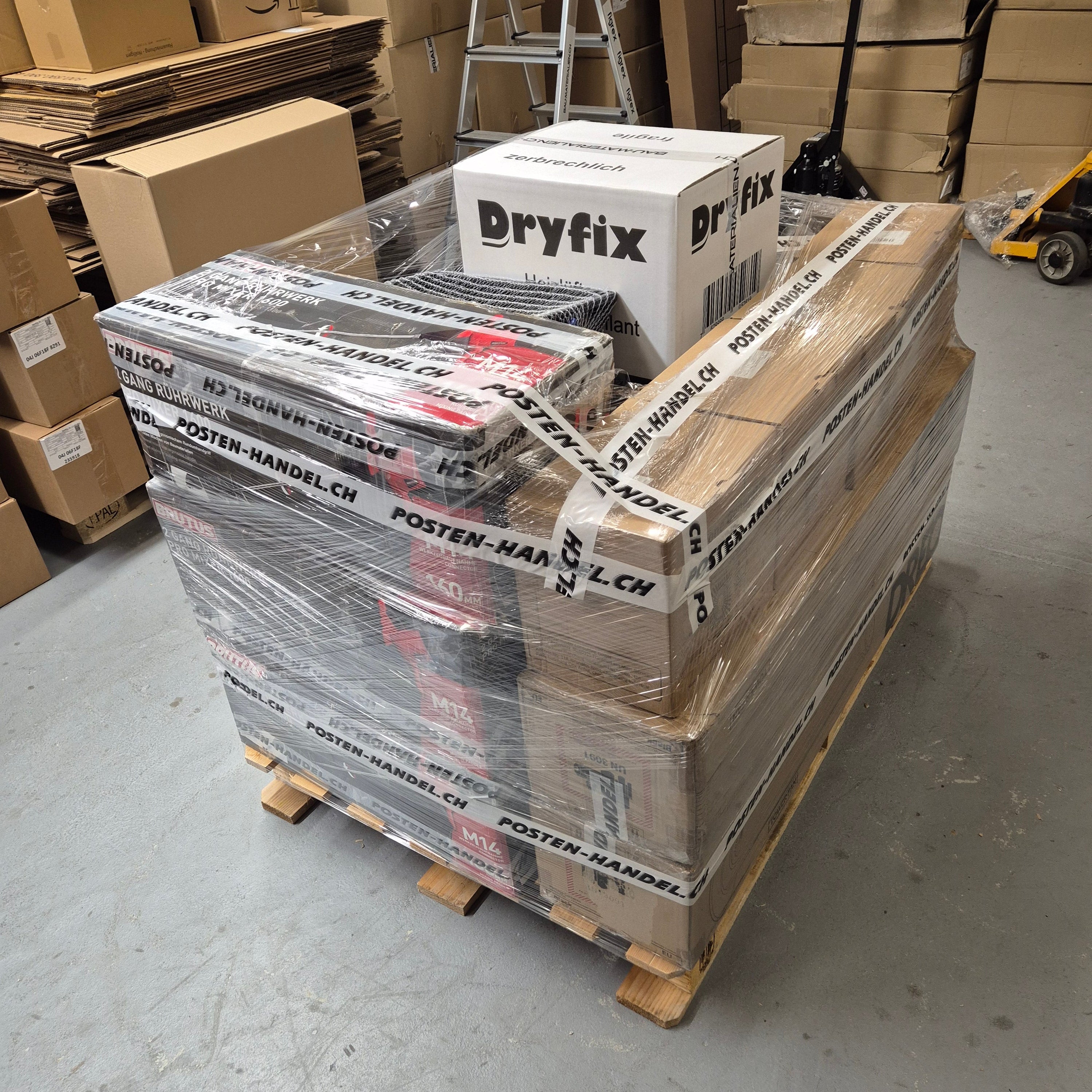 Restposten Palette Werkzeug / 2 x Heizlüfter 9 kW Dryfix / 1 x Turmventilator Dreo / 3 x Rührwerk Brutus / 4 x Fugen Reinigungsset - NEU & OVP - Verkaufs Wert + 2000.- / Gratis Lieferung!