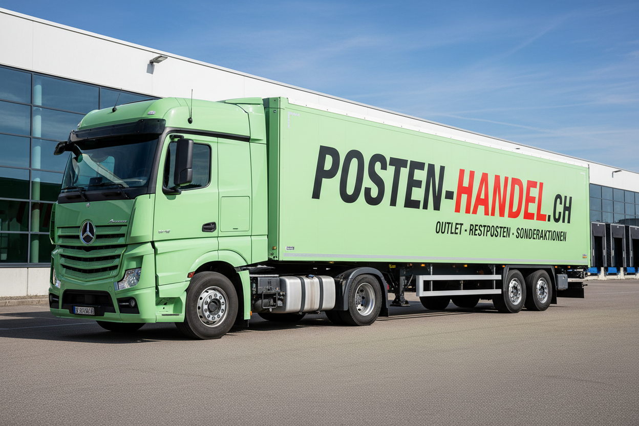 Sattelschlepper mit grossem Logo POSTEN-HANDEL.CH
