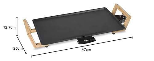 Teppanyaki Grillplatte in Asien Design, mit Bambusgriffen