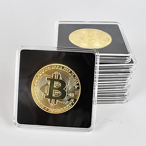 Crypto Bitcoin Coin / 24 Karat Gold / Inklusive elegantes Plexiglas-Münzgehäuse