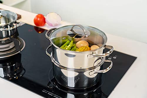 Edelstahl Pfannenset - Topfset Induktionskochgeschirr mit Deckel / Restposten - Abverkauf