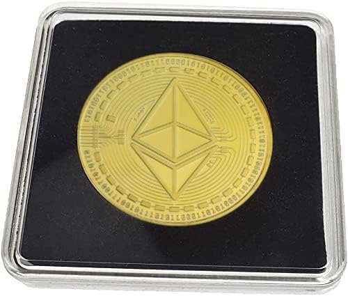 Crypto Bitcoin Coin / 24 Karat Gold / Inklusive elegantes Plexiglas-Münzgehäuse