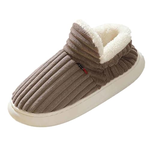 Flauschige Hausschuhe Damen Winter Warme Damen Hausschuhe Geschlossen, Unisex rutschfest Dicke Sohle