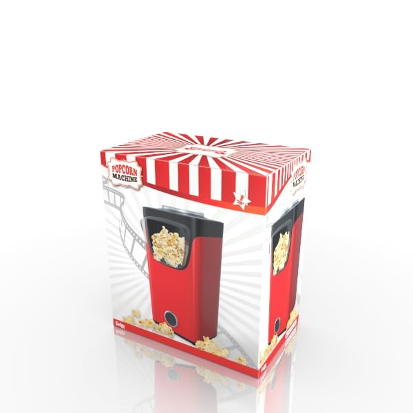 Popcorn Machine Large - Retro Popcorn Maker 5 L - Popcorn Maker with Non-Stick Coating and Removable Heating Surface - Popcorn Machine Red - Popcorn Machine 800 W - Popcorn Machine