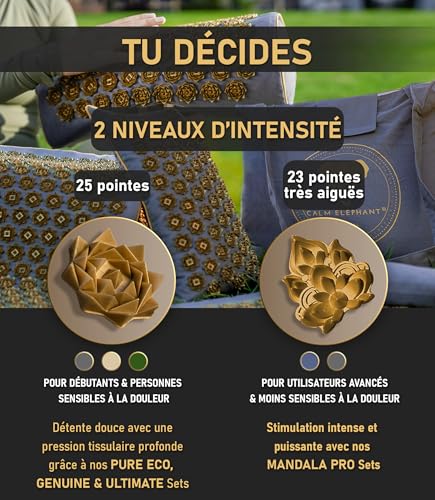 Echte Akupressurmatte mit Kissen XXL Set aus 5 Massagematten Rückenspannung Entlastung Akupunkturmatte mit Wärmefunktion, Lumbalkissen, Doormatte & Tasche, Grau