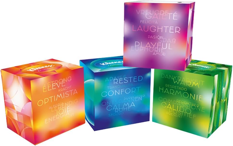 Kleenex Kosmetiktücher-Boxen, 3-lagig, Collection Würfel, 12x48 Tücher