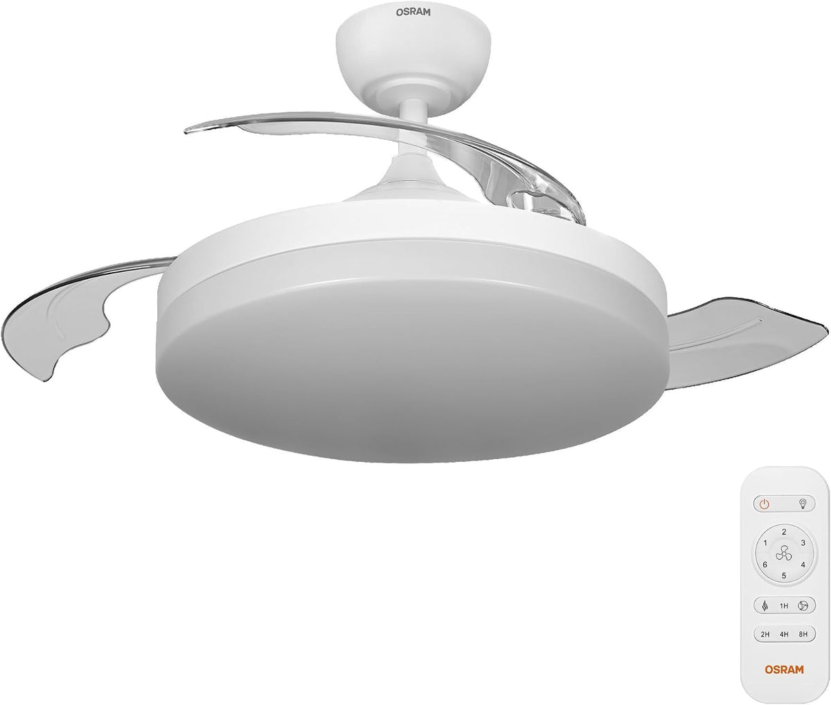Osram LED-Deckenventilator Weiß, leise, Fernbedienung | Ceiling fan Sudestada, Ceiling Fans with Lighting, Weiß, 450 mm dia, 50000 h, 1-Pack