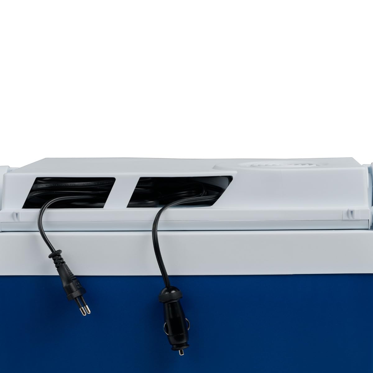 Elektrische Kühlbox, 12V und 230V, 26L, blau - Mini-Kühlschrank für Auto, Camping, Urlaub, Boot, Festivals - leicht, tragbar, mit praktischem Kabelfach und Eco/Max Modus