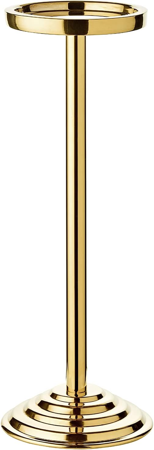 Weinkühler Capri mit Ständer (H 83 cm, Ø 22 cm), Edelstahl doppelwandig, gemustert, mit Griffen, für 1 Flasche – Sektkühler, Flaschenkühler stehend, Champagnerkühler, Getränkekühler, Barzubehör