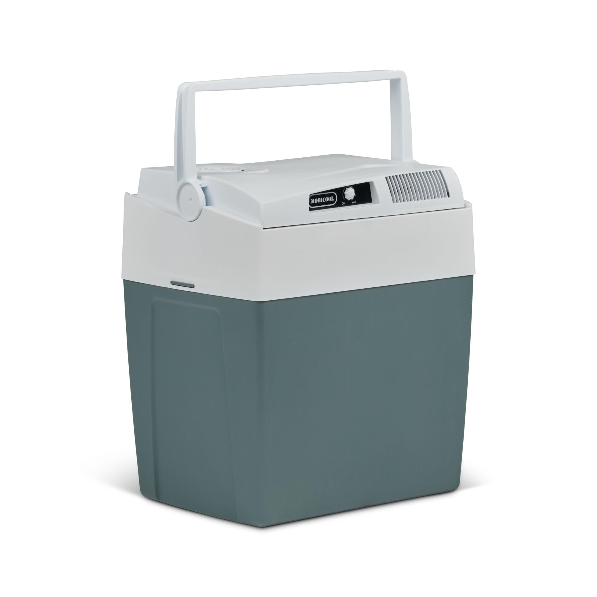 Elektrische Kühlbox, 12V und 230V, 26L, blau - Mini-Kühlschrank für Auto, Camping, Urlaub, Boot, Festivals - leicht, tragbar, mit praktischem Kabelfach und Eco/Max Modus