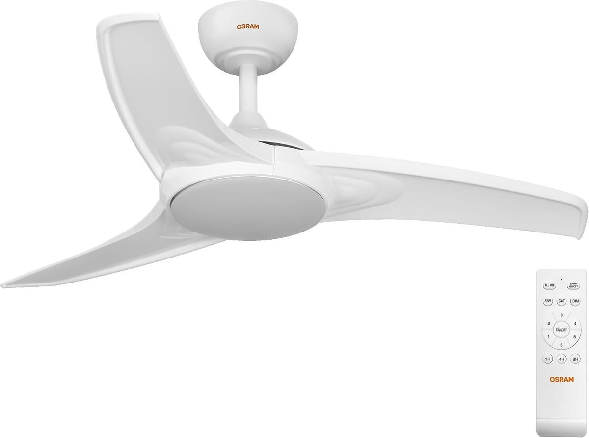 Osram LED-Deckenventilator Weiß, leise, Fernbedienung | Ceiling fan Sudestada, Ceiling Fans with Lighting, Weiß, 450 mm dia, 50000 h, 1-Pack
