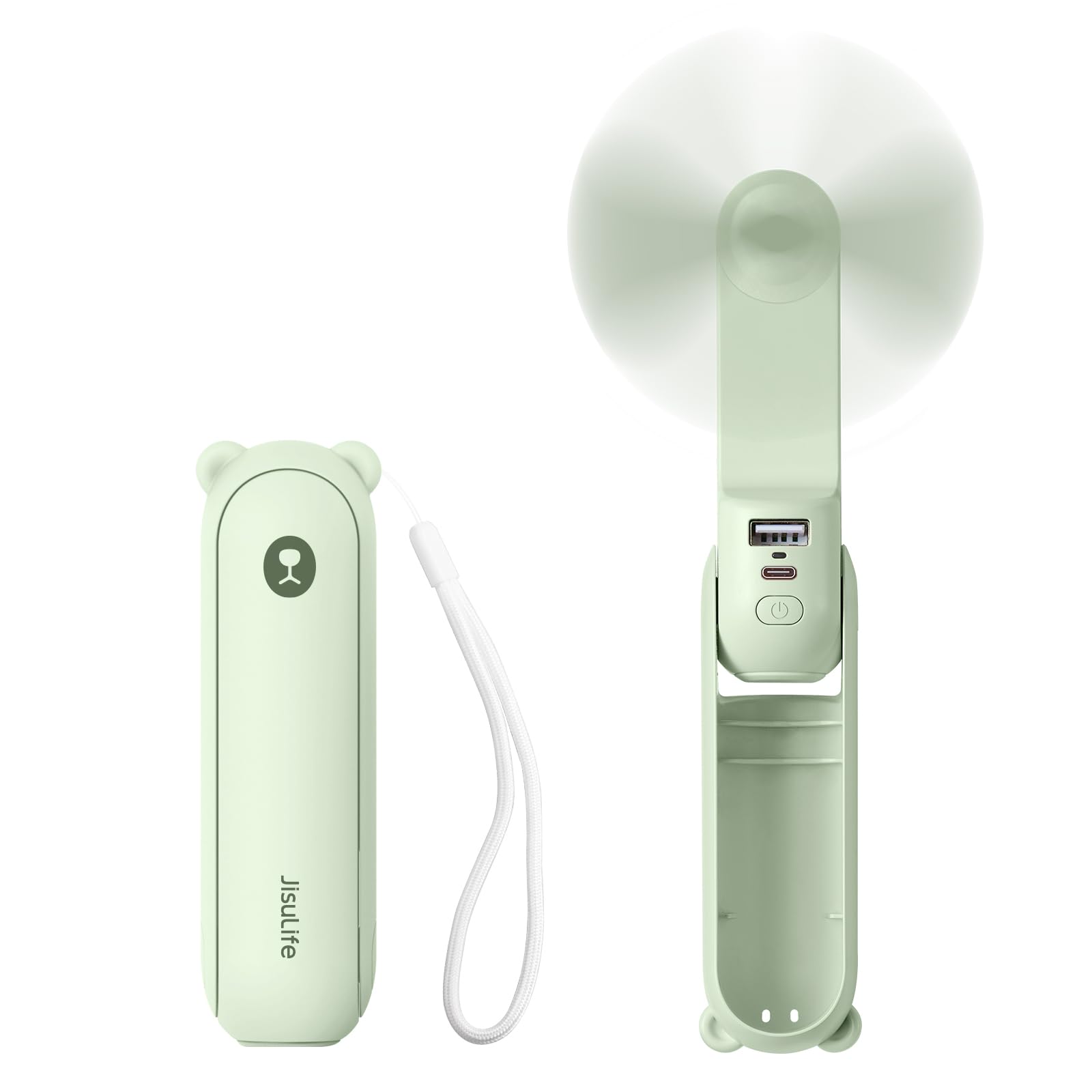 Mini Handventilator, 3-in-1 Handventilator, wiederaufladbarer USB /12–19 Betriebsstunden - mit Powerbank, Taschenlampe, tragbarer Ventilator für Reisen/Sommer, Geschenke für Frauen-Rosa