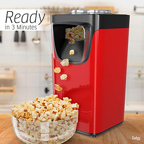 Popcorn Machine Large - Retro Popcorn Maker 5 L - Popcorn Maker with Non-Stick Coating and Removable Heating Surface - Popcorn Machine Red - Popcorn Machine 800 W - Popcorn Machine