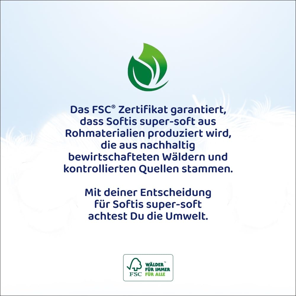 Toilettenpapier - 100 Blätter pro Rolle, einzigartiges Softchamber-System, recycelbare Verpackung, FSC-zertifiziertes Papier