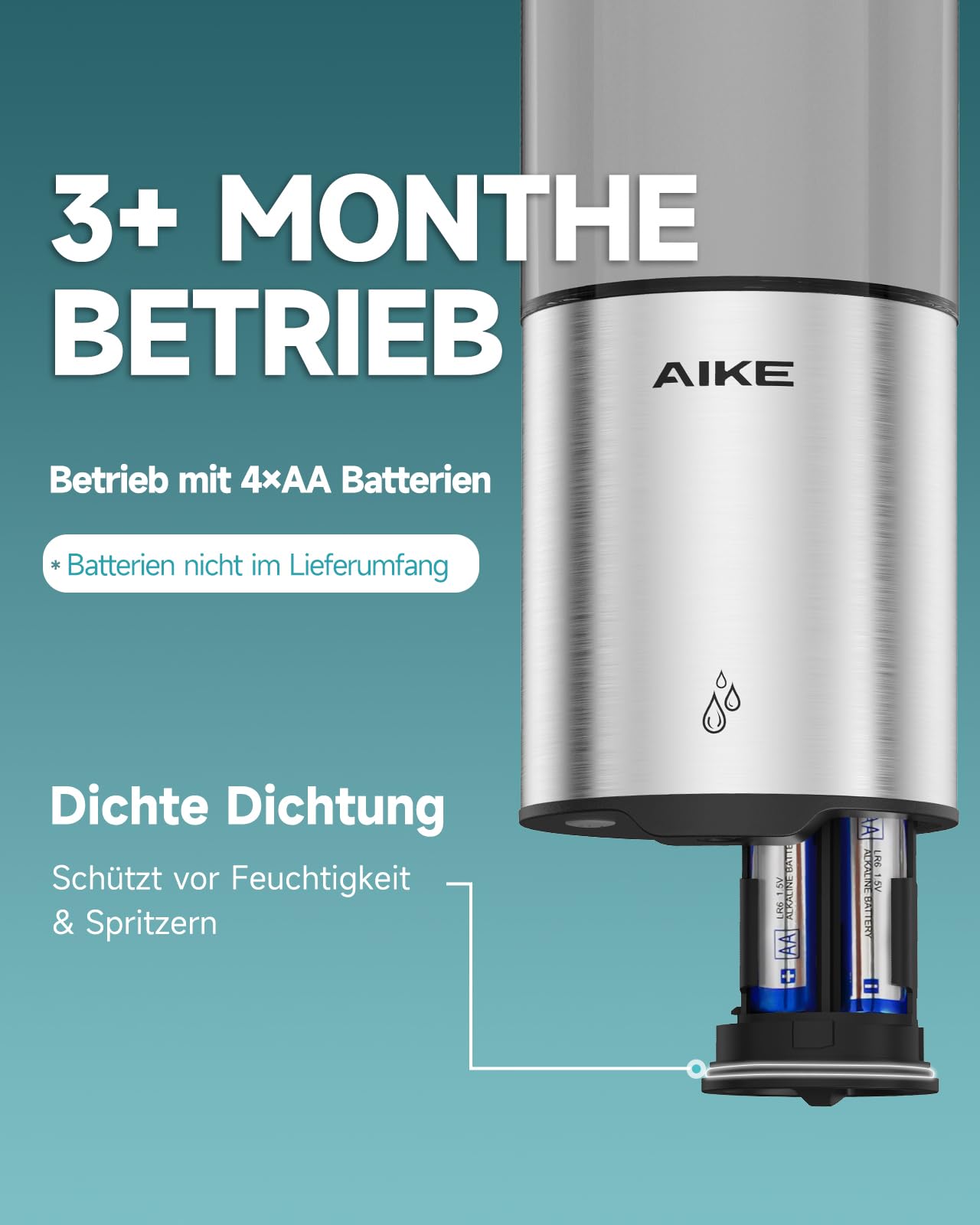 Automatischer Seifenspender für Flüssigseife, Wandmontage für Küche und Badezimmer, IPX7 Wasserdicht 400ml mit Edelstahl Gebürstetes