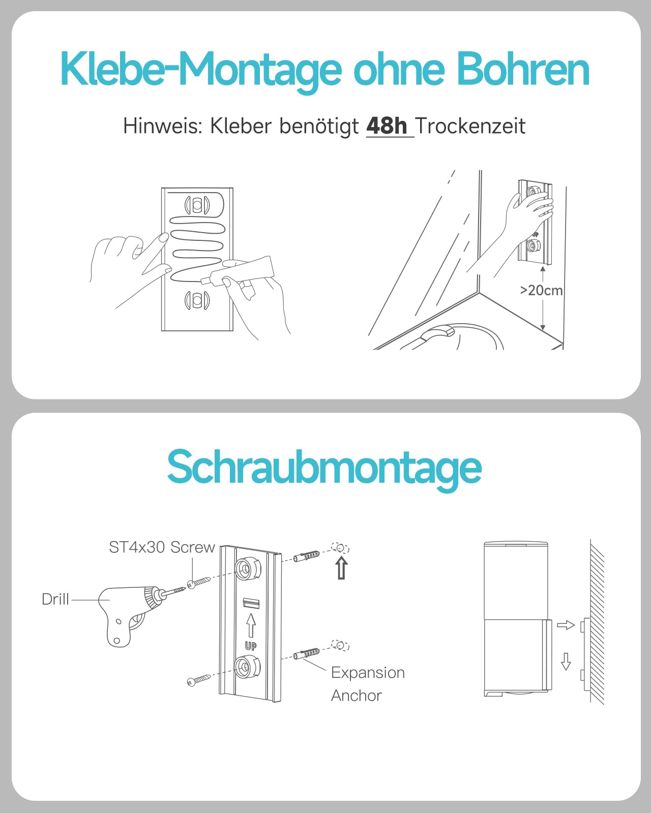 Automatischer Seifenspender für Flüssigseife, Wandmontage für Küche und Badezimmer, IPX7 Wasserdicht 400ml mit Edelstahl Gebürstetes