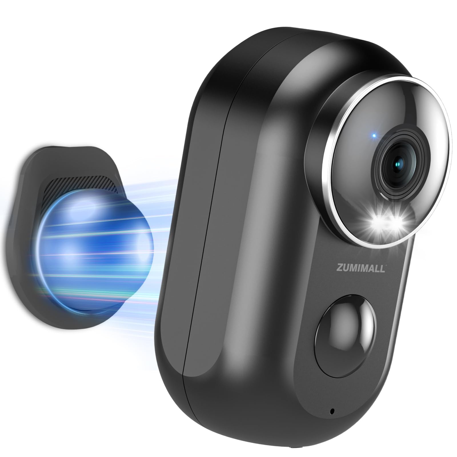 Überwachungskamera Aussen Akku, 2K Kabellose Outdoor WLAN IP Kamera mit PIR Bewegungsmelder, IR Nachtsicht, IP66 Wasserdich, 2-Wege Audio, Cloud/SD Storage, Sirenenalarm