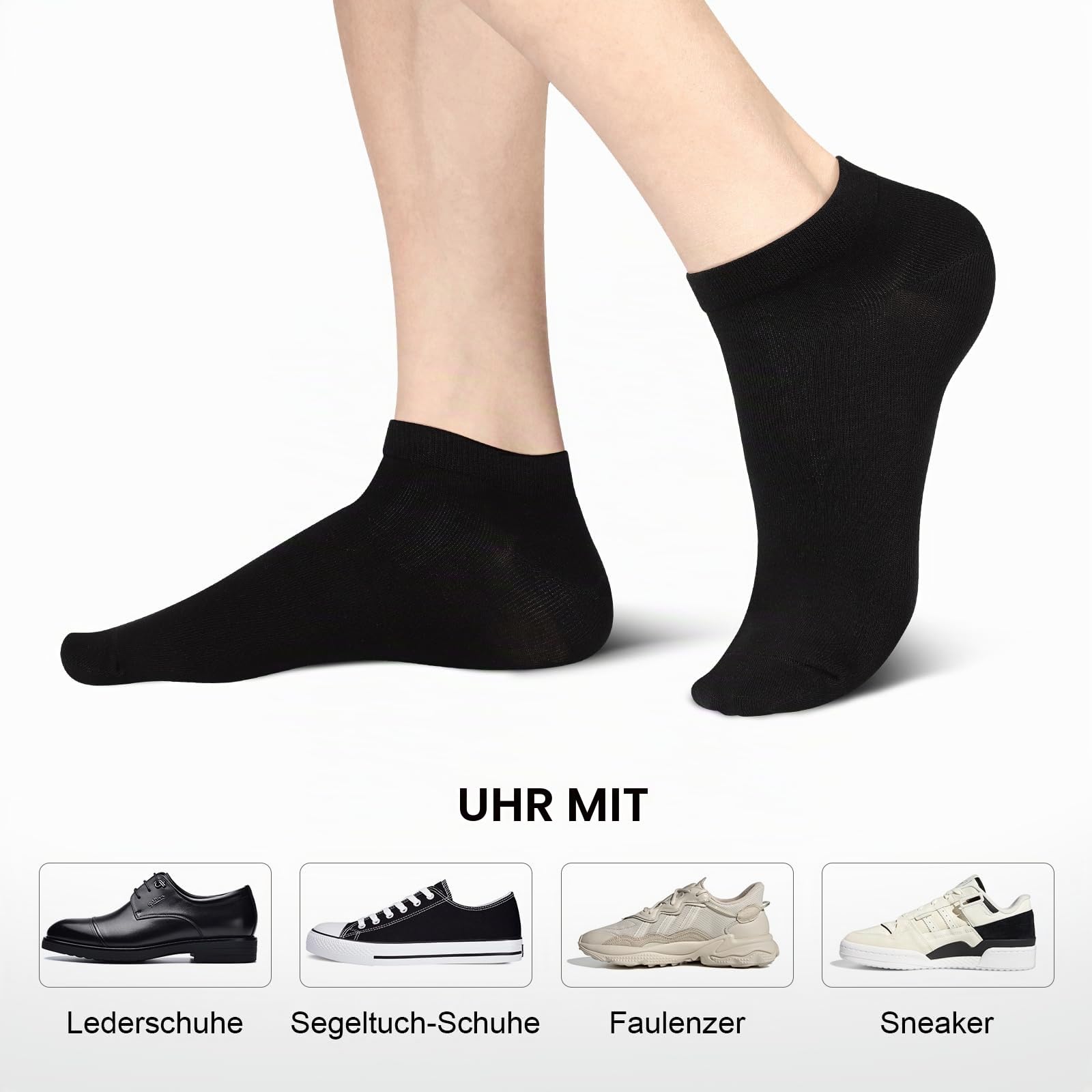 Sneaker Socken Herren Damen 10 Paar Kurzsocken Baumwolle