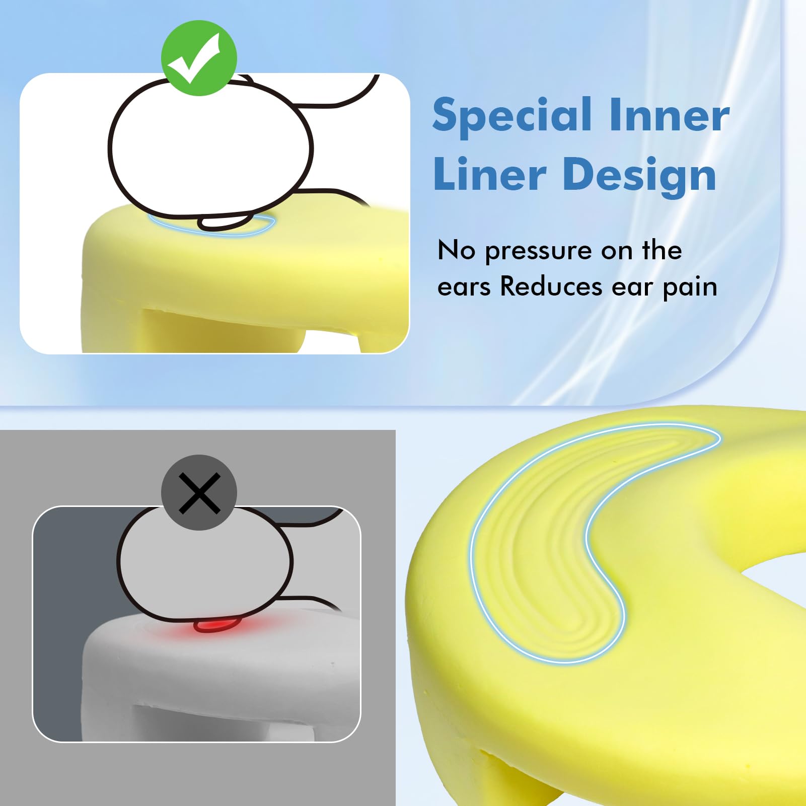 Seitenschläferkissen mit Armloch & Seidigem Kühlbezug, Ergonomisches Memory Foam Nackenkissen für Druckentlastung, Orthopädisches Kopfkissen mit Eisseide-Gewebe für Schulter & Arm