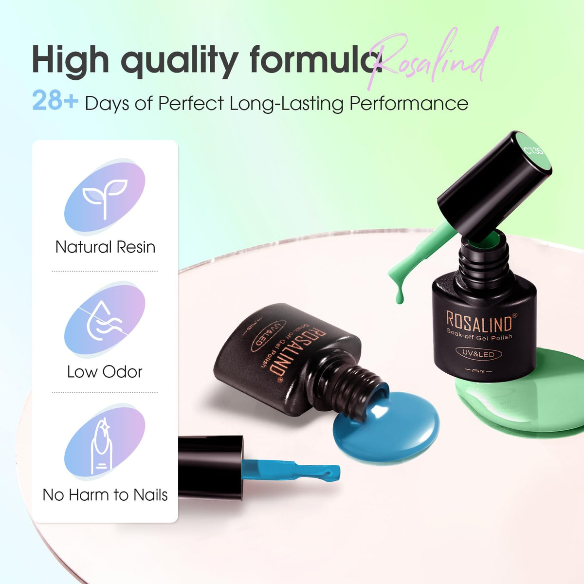 UV Nagellack Set Weiß Rosa Violett Rot Grün Blau Gel