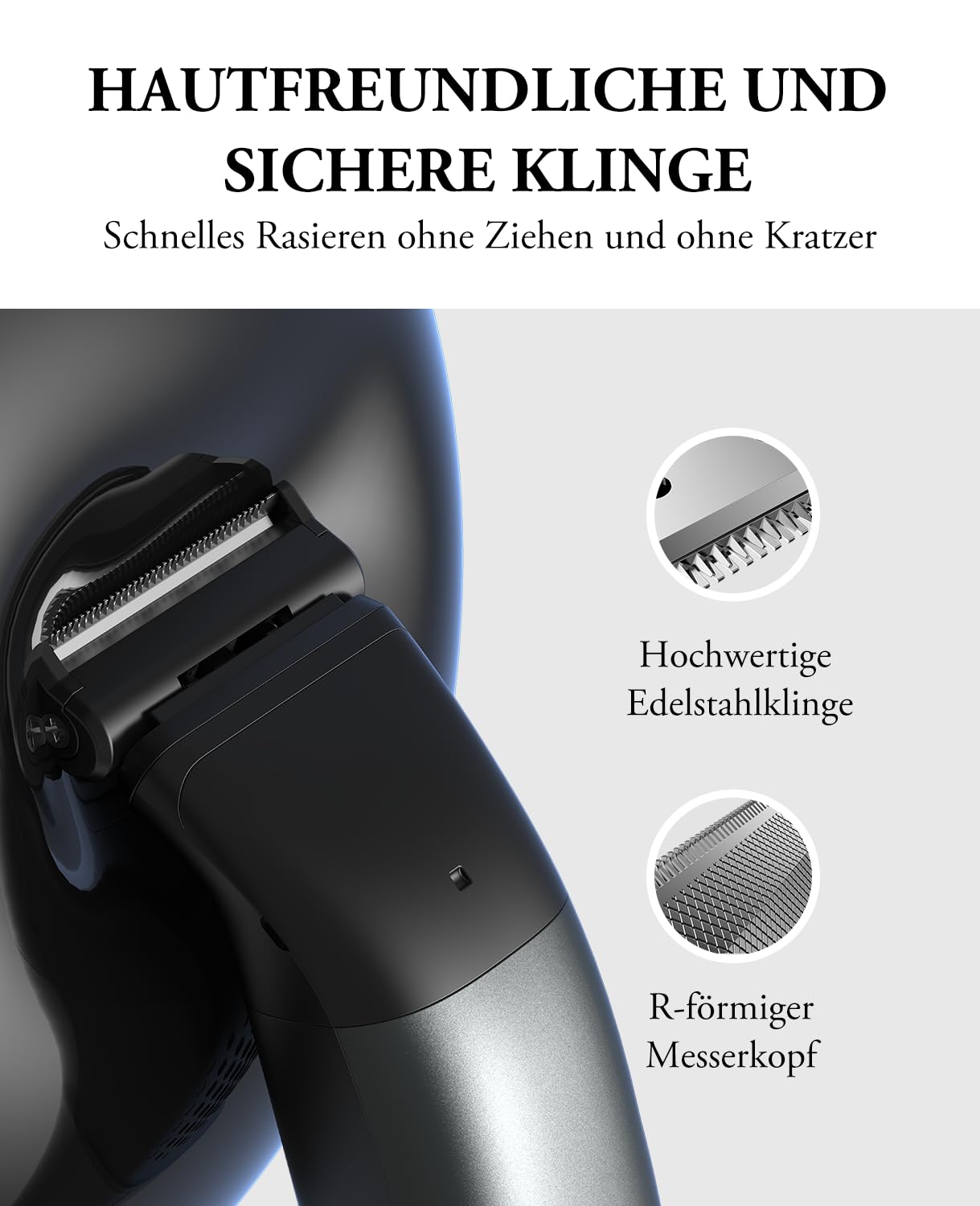 kensen Intimrasierer Mann, Rasierer Herren Intimbereich 2 In 1 Körperrasierer Herren Nass- & Trockenanwendung Intim Rasierer Männer Typ-C Body Groomer Men Aufsteckkämme Brust Achselhöhle Leiste