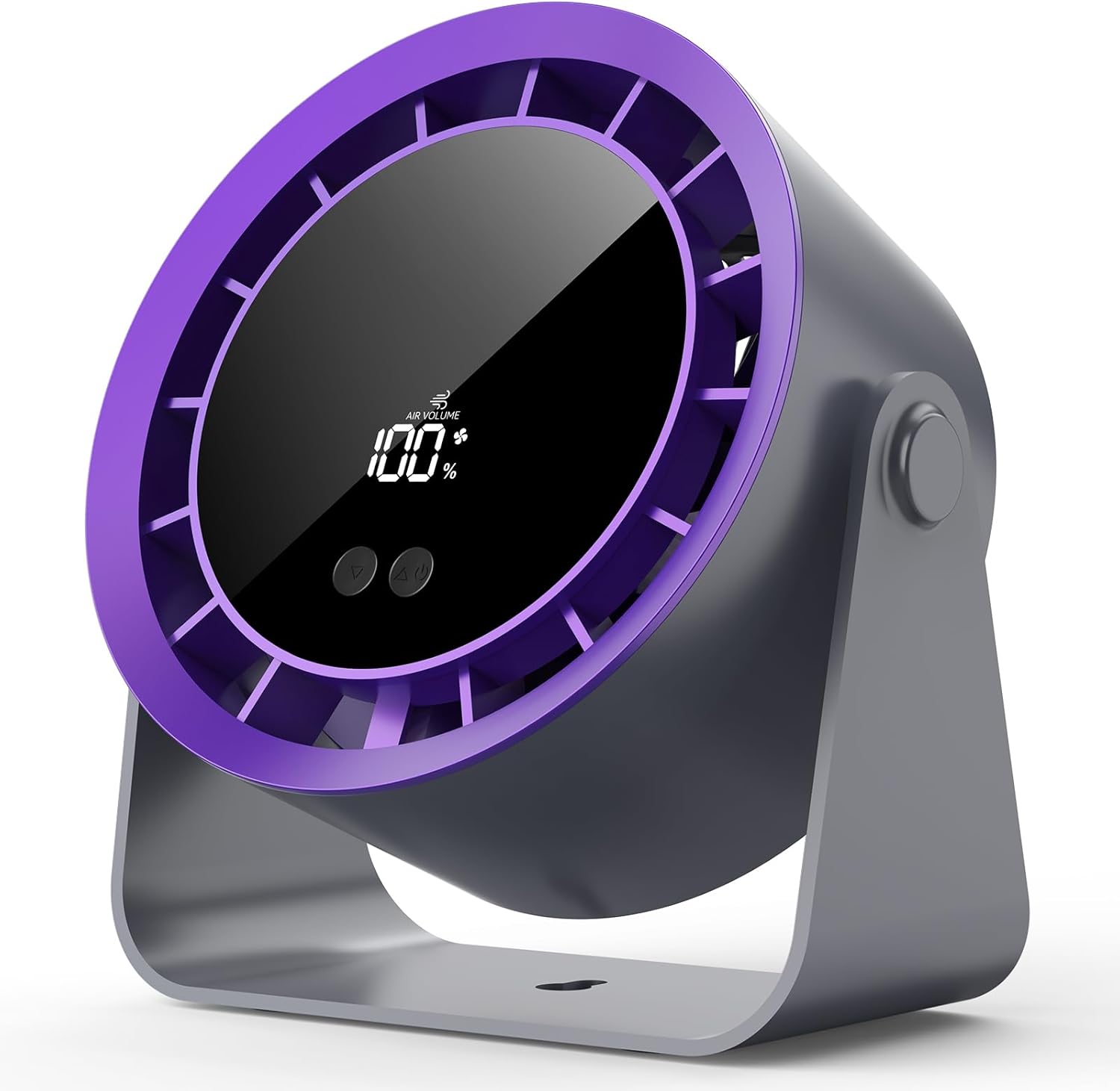 Leiser Turbo Tischventilator mit Digitalem LED-Display, 100-stufig einstellbar & 360° neigbar - 3600mAh USB-wiederaufladbar - Ideal für Büro, Schlafzimmer, Zuhause & Outdoor