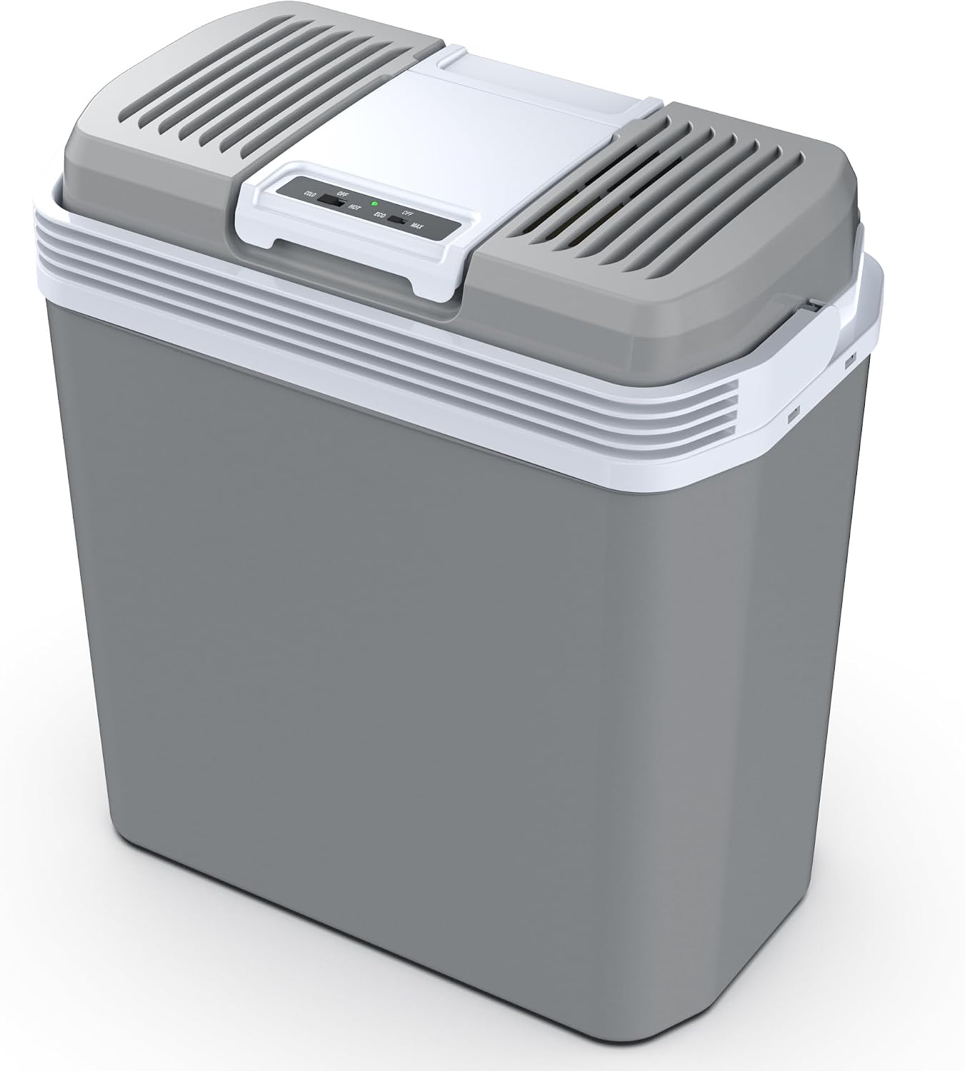 24 Liter Kühlbox, 2 in1 elektrische Kühlbox 12V 230V Kühlen und Wärmen Mini Kühlschrank mit ECO & MAX Modus, für Auto und Hause Leise