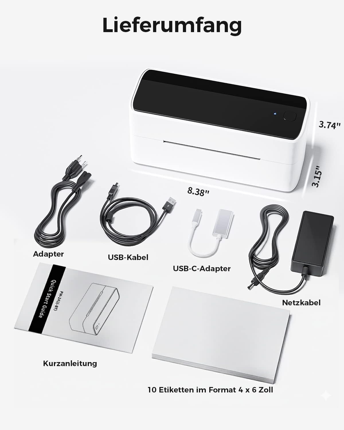 Bluetooth DHL Etikettendrucker, Label Printer - Thermodrucker