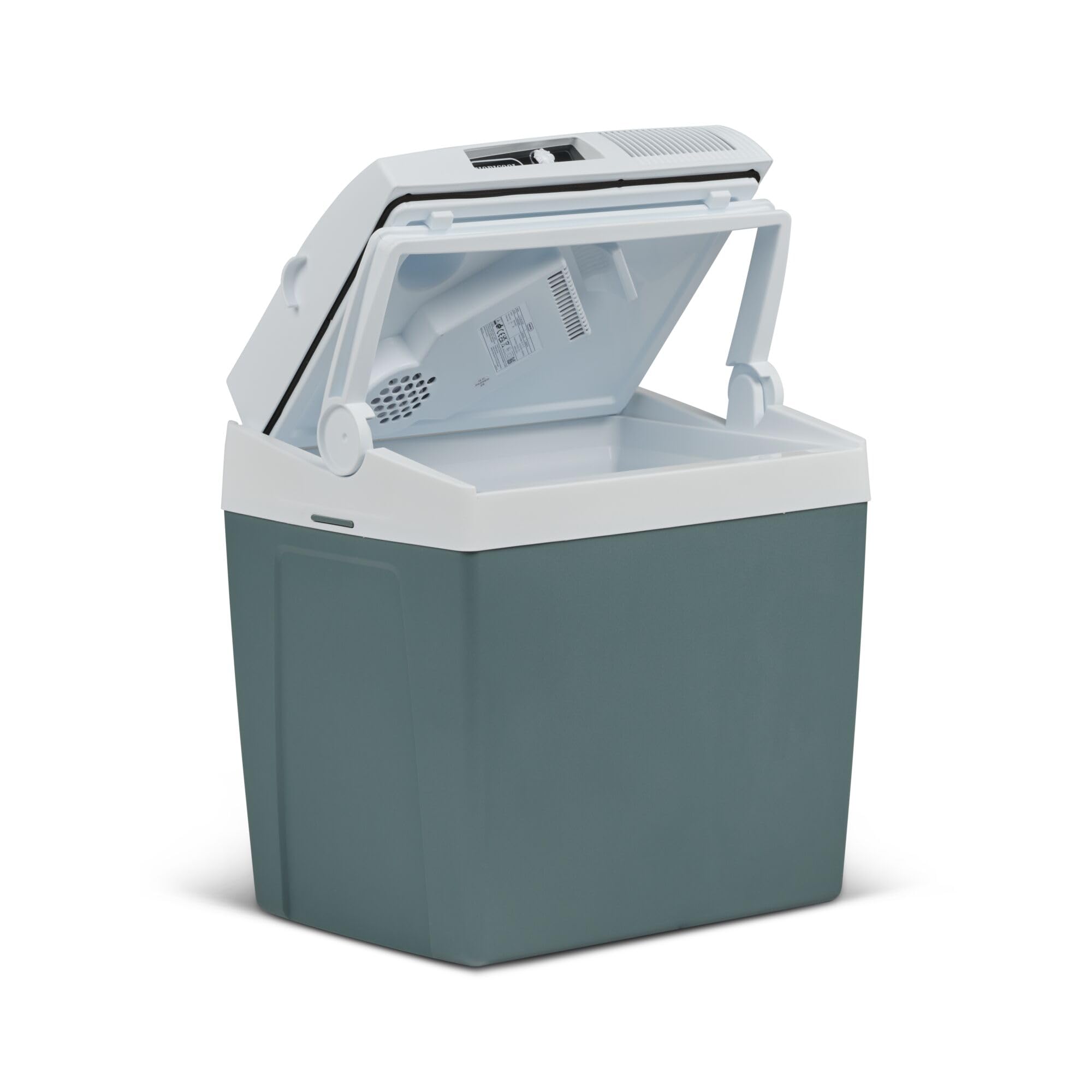 Elektrische Kühlbox, 12V und 230V, 26L, blau - Mini-Kühlschrank für Auto, Camping, Urlaub, Boot, Festivals - leicht, tragbar, mit praktischem Kabelfach und Eco/Max Modus