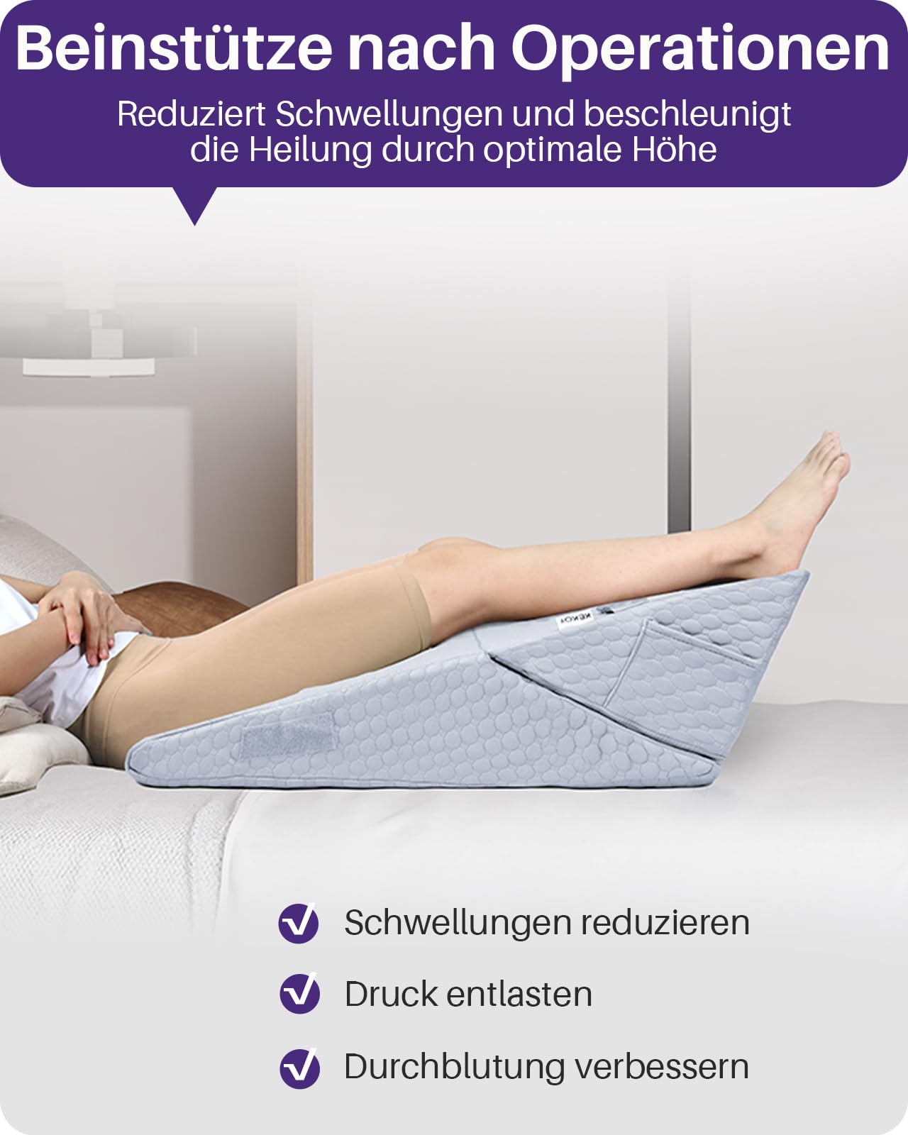 Verstellbares Keilkissen Bett: Schlafapnoe, Säure Reflux, Rückenschmerzen, Schnarchen. Genesung – Memory-Schaum Reflux Kissen, waschbare Hülle