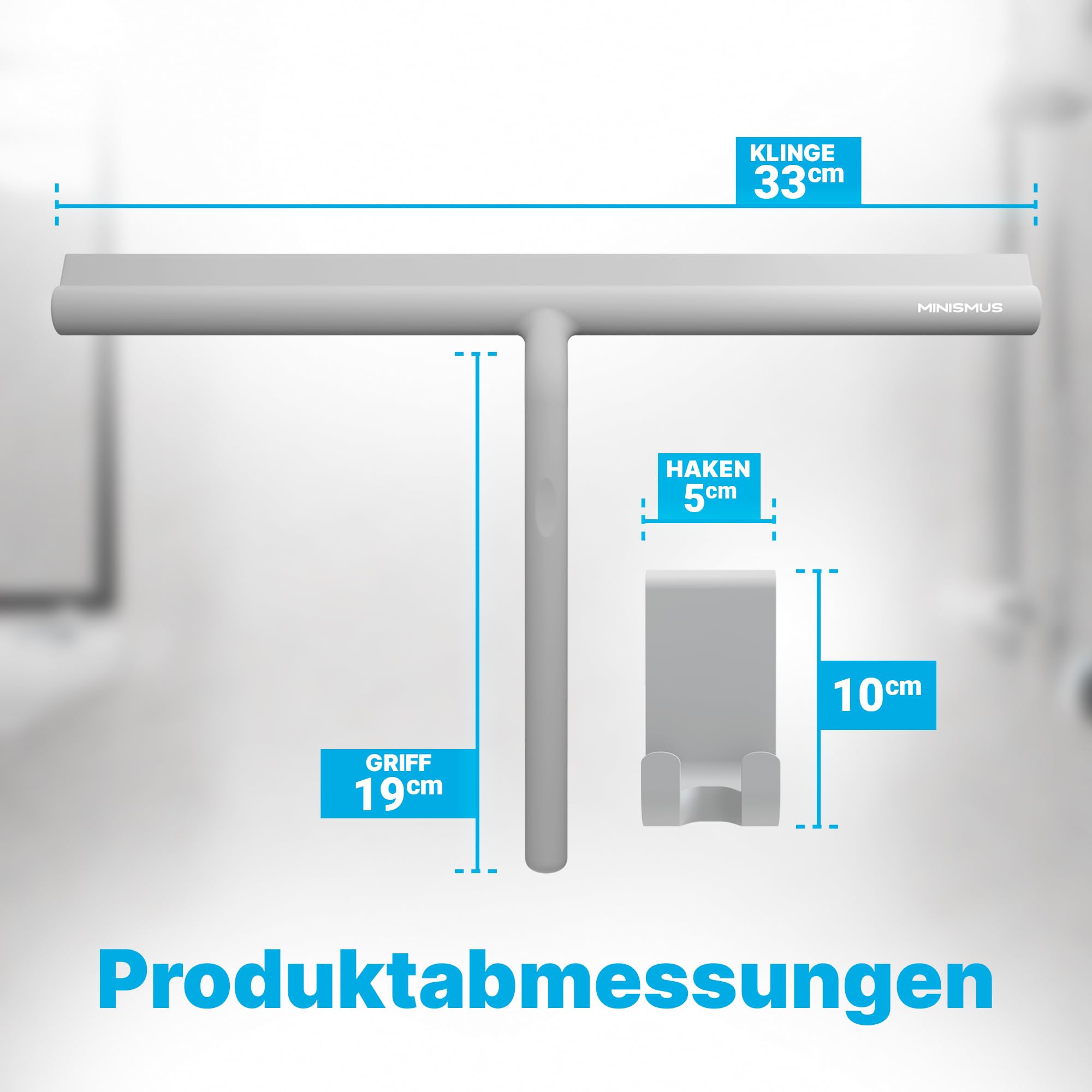 Fensterabzieher mit Aufhänger – Profi Abzieher Dusche - Duschabzieher – Schlierenfrei – Hochwertiger Silikon - Antirutsch