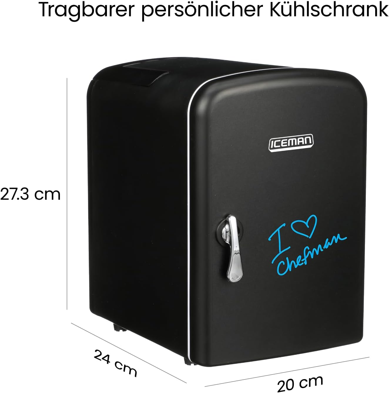 Iceman Tragbarer Radiergummi-Brett Mini-Kühlschrank, Kühlt und Heizt, 4 Liter