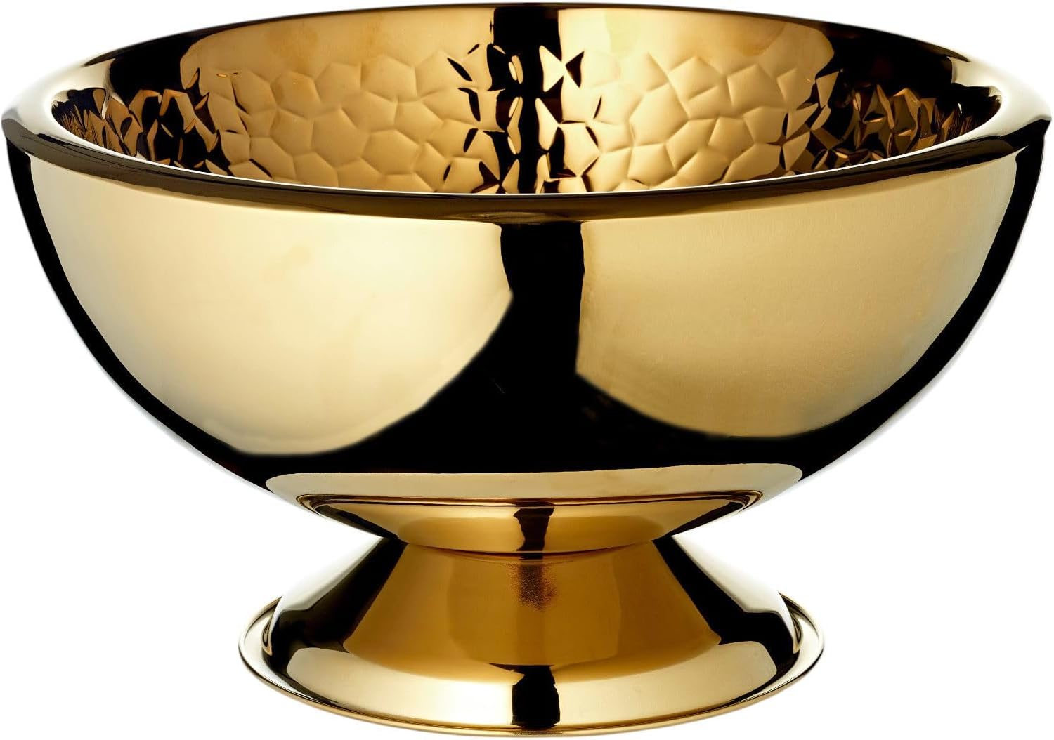 Flaschenkühler - Gold-Optik, innen gemustert, Edelstahl, hochglanzpoliert