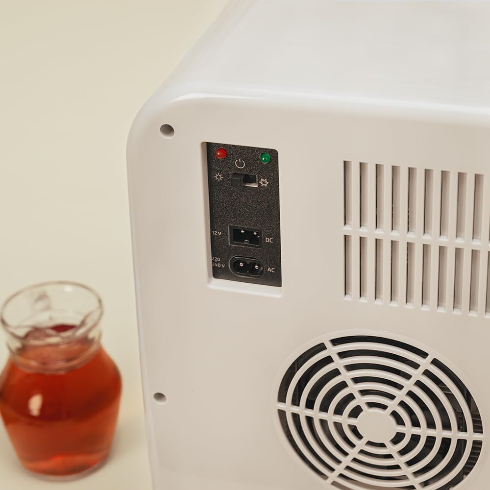 Mini-Kühlschrank / 12V-220V, Kompatibel mit Auto und Wohnwagen, Kühl- und Heizfunktion, Temperaturbereich 5-65º, Einfacher Transport.