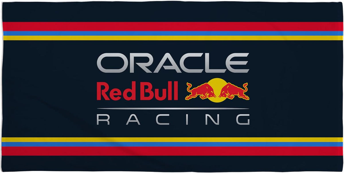 Character World Offizielles Red Bull Racing Handtuch | Superweiches Gefühl, dreifarbiges Formel Eins Team Design | Perfekt für Haus, Bad, Strand & Schwimmbad | Eine Größe 75cm x 150cm | 100% Baumwolle