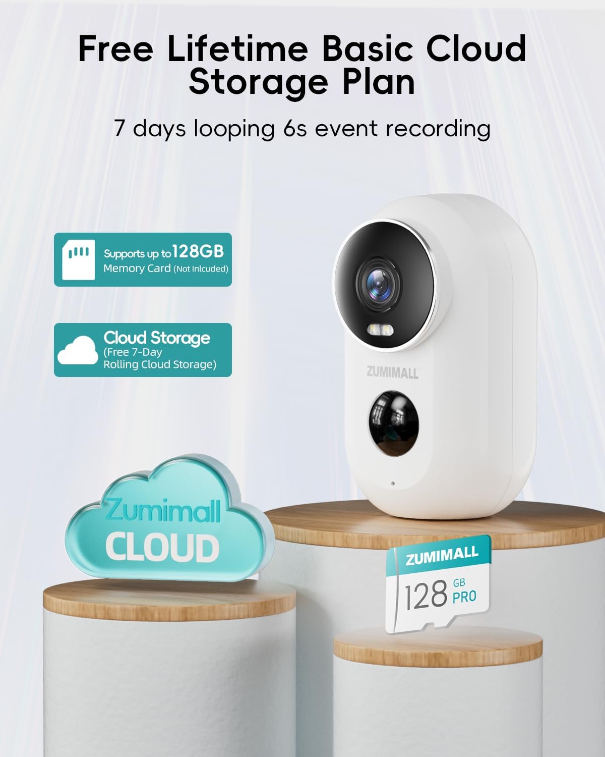 Überwachungskamera Aussen Akku, 2K Kabellose Outdoor WLAN IP Kamera mit PIR Bewegungsmelder, IR Nachtsicht, IP66 Wasserdich, 2-Wege Audio, Cloud/SD Storage, Sirenenalarm