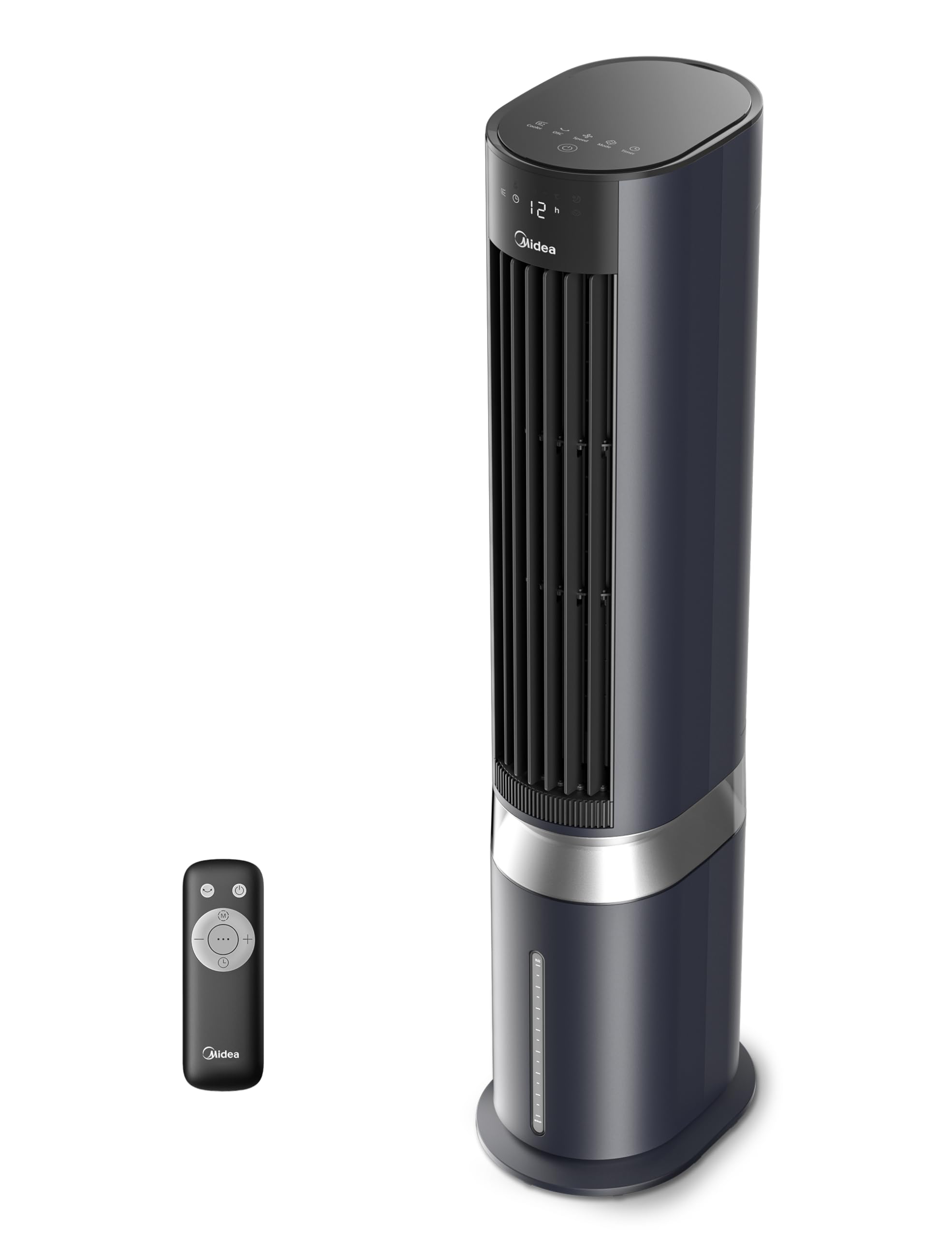 4-in-1 Mobile Klimaanlage Leiser:Luftkühler,Turmgebläse,Luftbefeuchter und Luftreiniger,mit Fernbedienung,5L Wassertank,355m³/h Luftdurchsatz,55W,LED-Display,Timer,Weiß