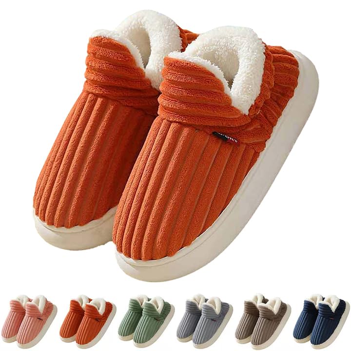 Flauschige Hausschuhe Damen Winter Warme Damen Hausschuhe Geschlossen, Unisex rutschfest Dicke Sohle