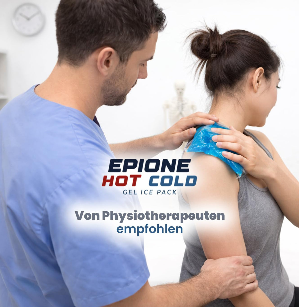 Kühlpads Epione 3XL Gelkissen kalt/warm – mit elastischem Gurt und Stoffhülle – wiederverwendbar zur Schmerzlinderung bei Muskel‑ und Gelenkschmerzen, Verletzungen und Physiotherapie