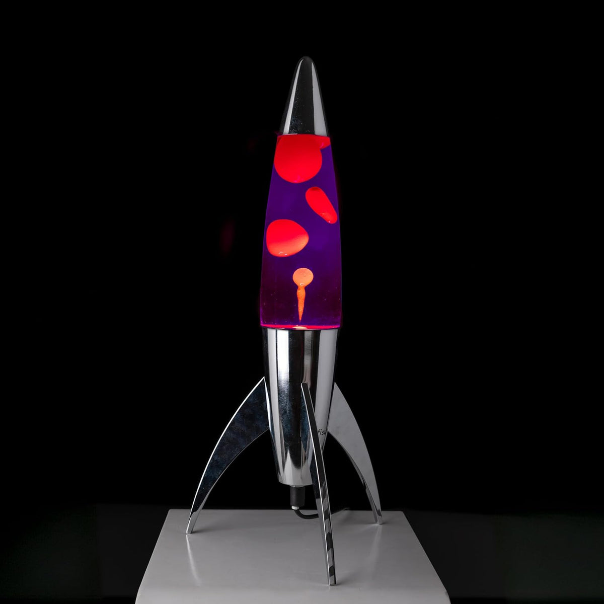 Lavalampe "Rocket" - Retro-Lavalampe mit Ersatzbirne, ideal für Wohnzimmer, Schlafzimmer und Büro. Maße: 20 x 20 x 45 cm.