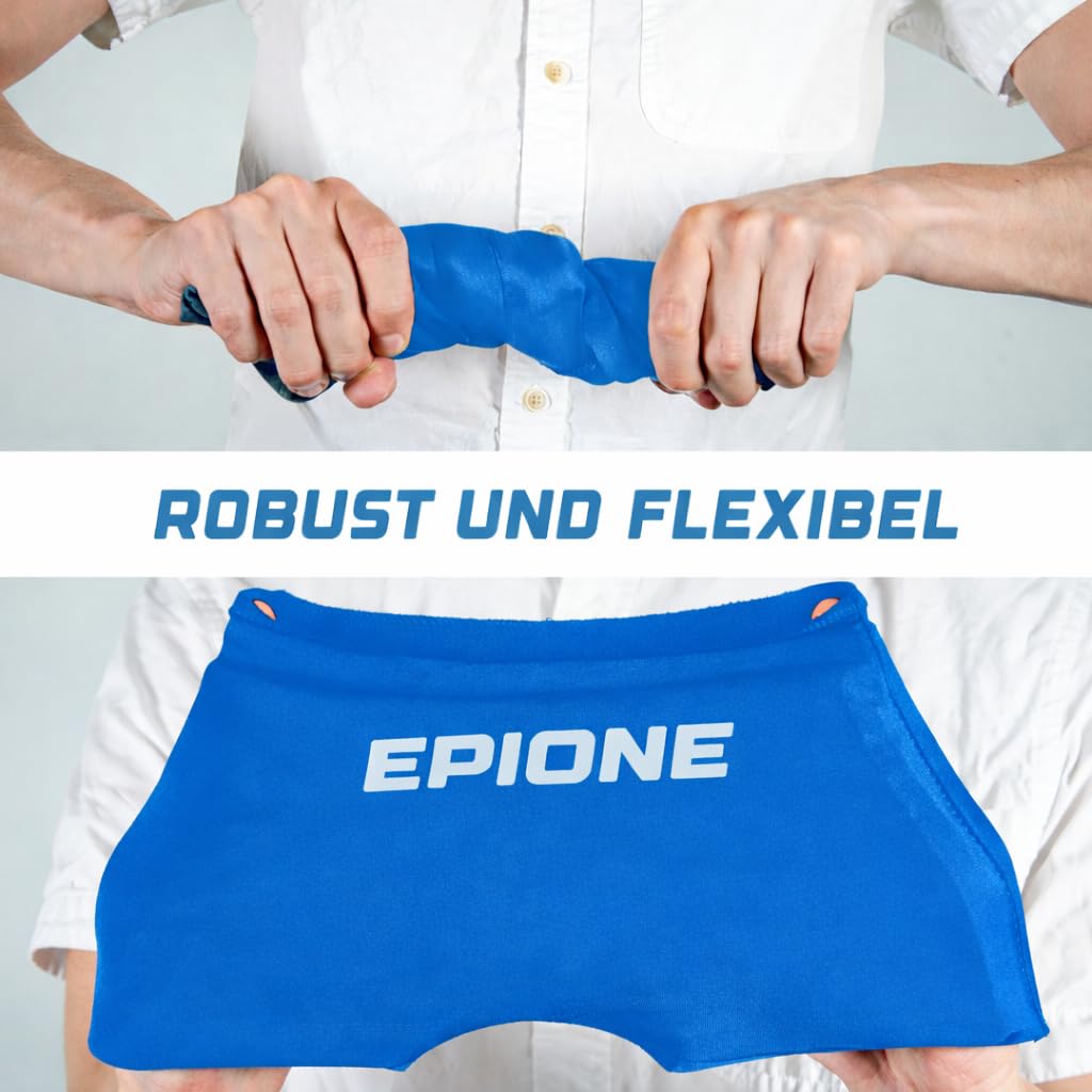 Kühlpads Epione 3XL Gelkissen kalt/warm – mit elastischem Gurt und Stoffhülle – wiederverwendbar zur Schmerzlinderung bei Muskel‑ und Gelenkschmerzen, Verletzungen und Physiotherapie