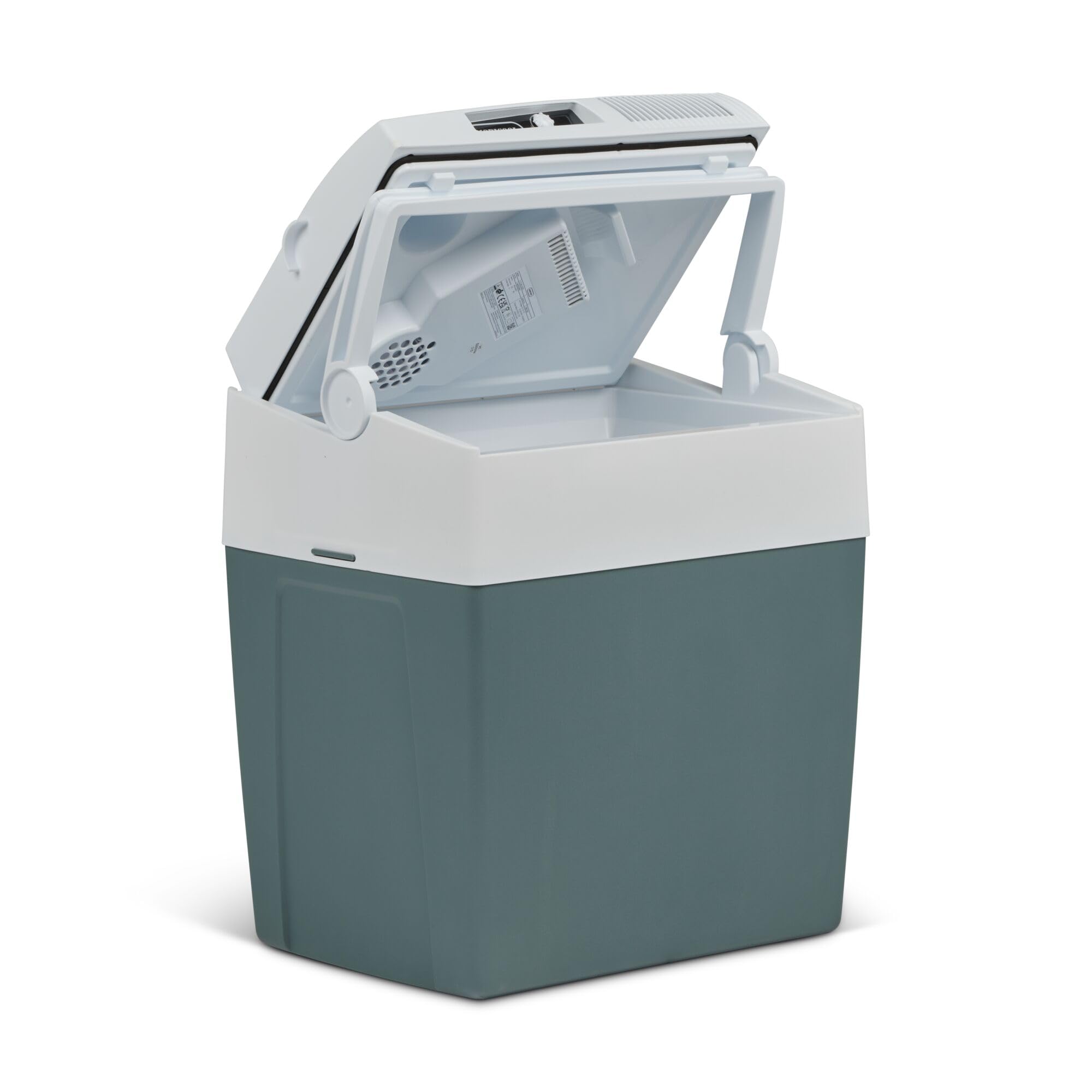 Elektrische Kühlbox, 12V und 230V, 26L, blau - Mini-Kühlschrank für Auto, Camping, Urlaub, Boot, Festivals - leicht, tragbar, mit praktischem Kabelfach und Eco/Max Modus