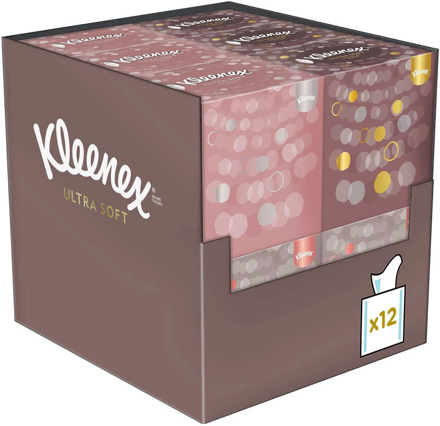 Kleenex Kosmetiktücher-Boxen, 3-lagig, Collection Würfel, 12x48 Tücher