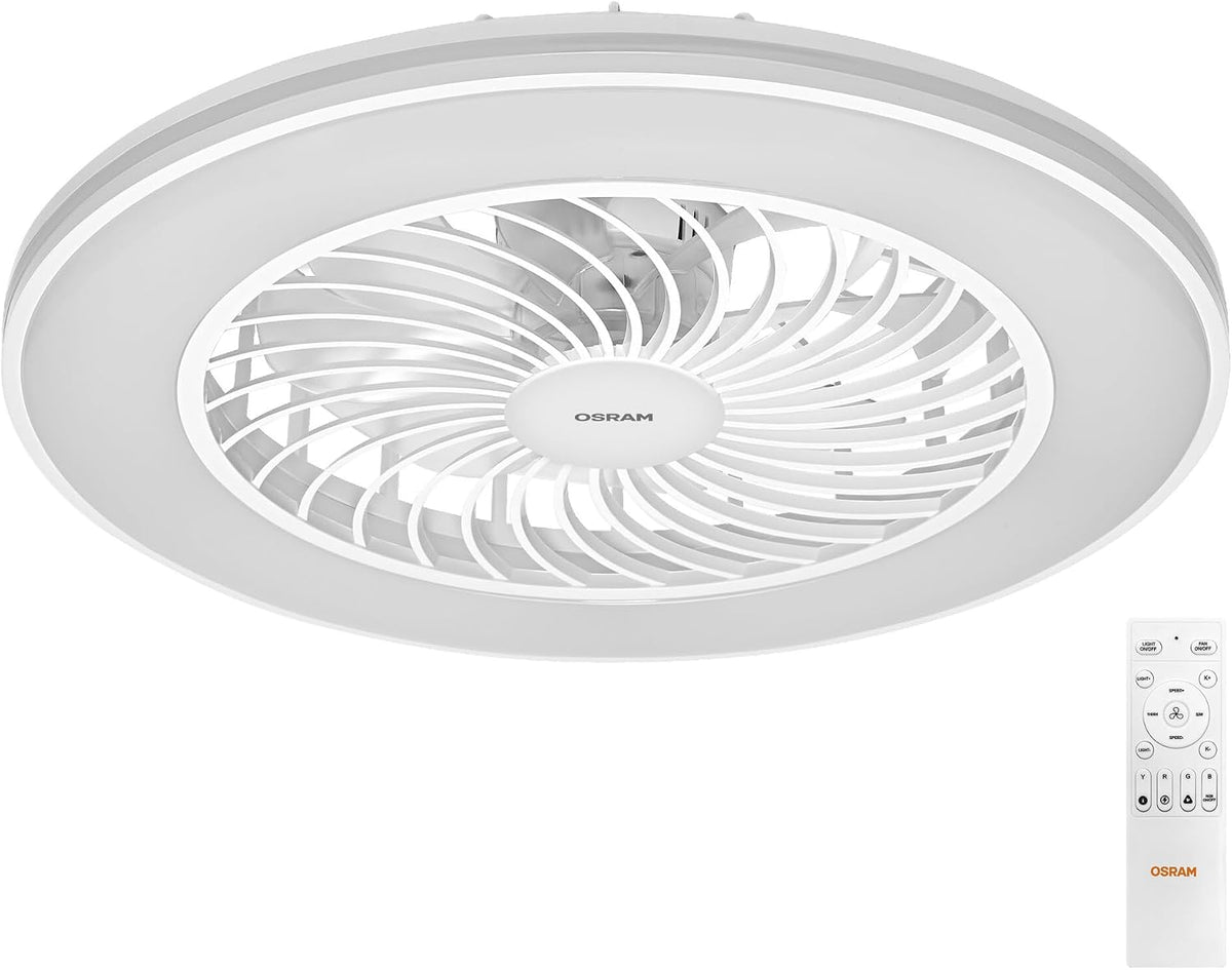 Osram LED-Deckenventilator Weiß, leise, Fernbedienung | Ceiling fan Sudestada, Ceiling Fans with Lighting, Weiß, 450 mm dia, 50000 h, 1-Pack