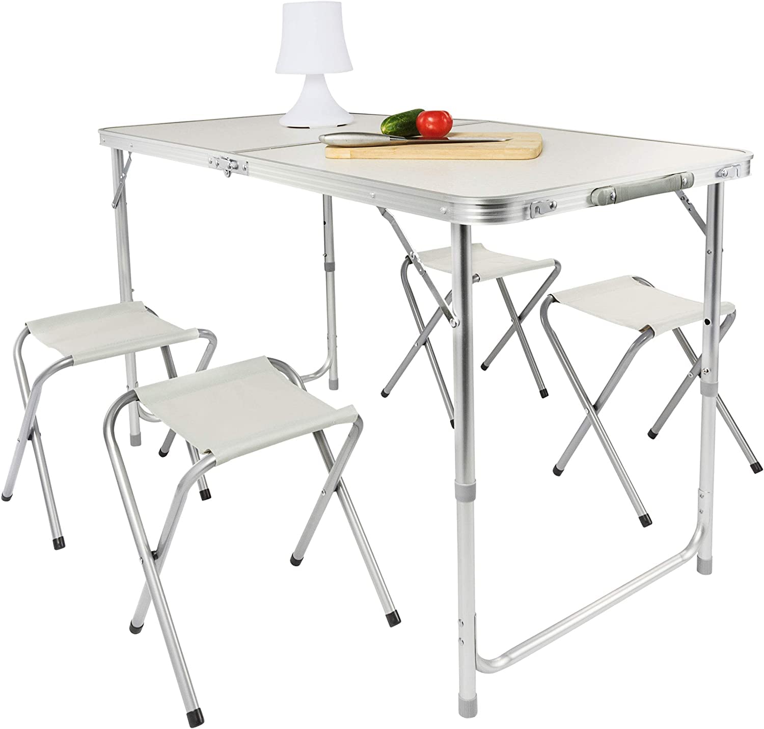 Multifunktionaler Klapptisch, für Camping, Märkte, Tapetentisch, für Feste im Garten, höhenverstellbar, schwarz