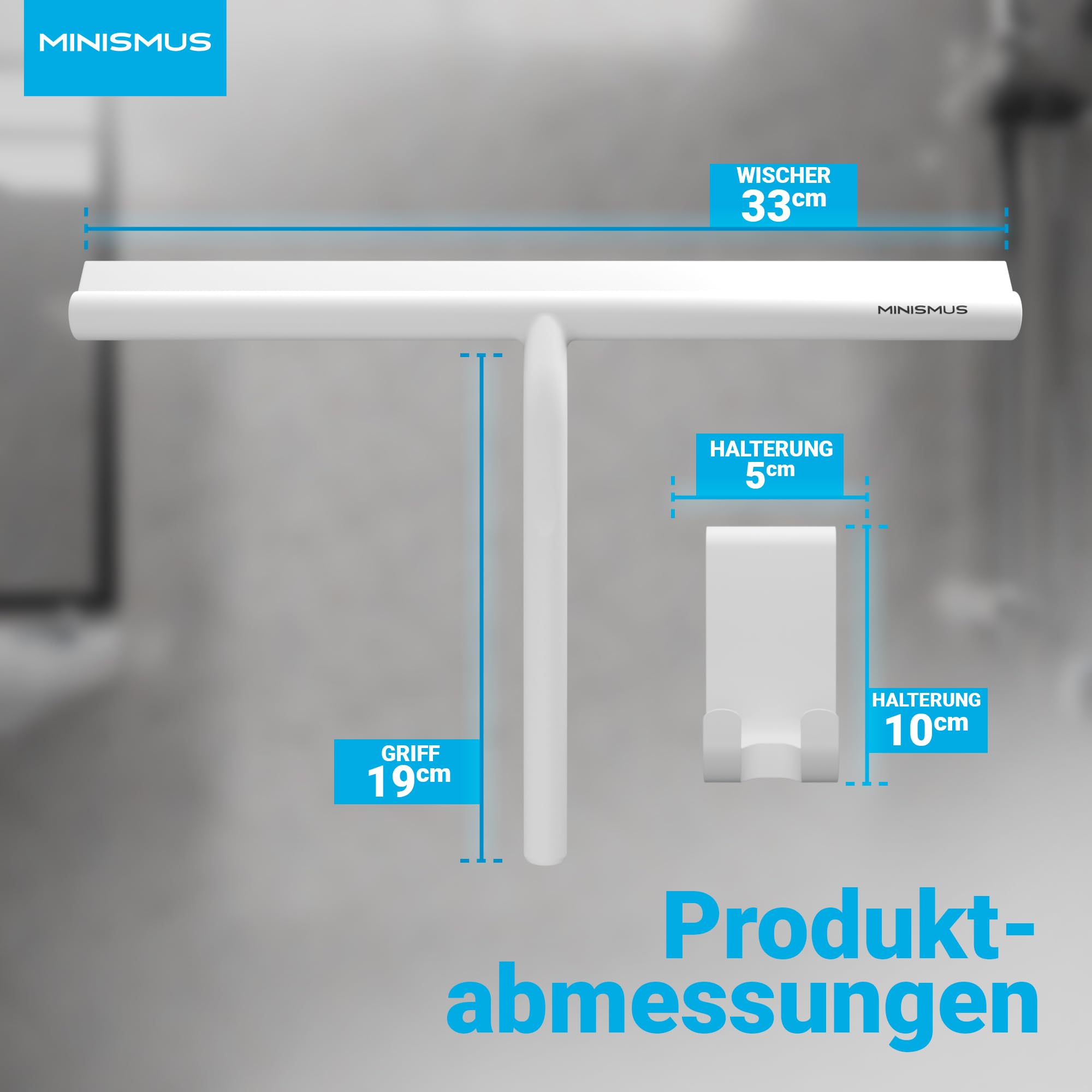 Fensterabzieher mit Aufhänger – Profi Abzieher Dusche - Duschabzieher – Schlierenfrei – Hochwertiger Silikon - Antirutsch
