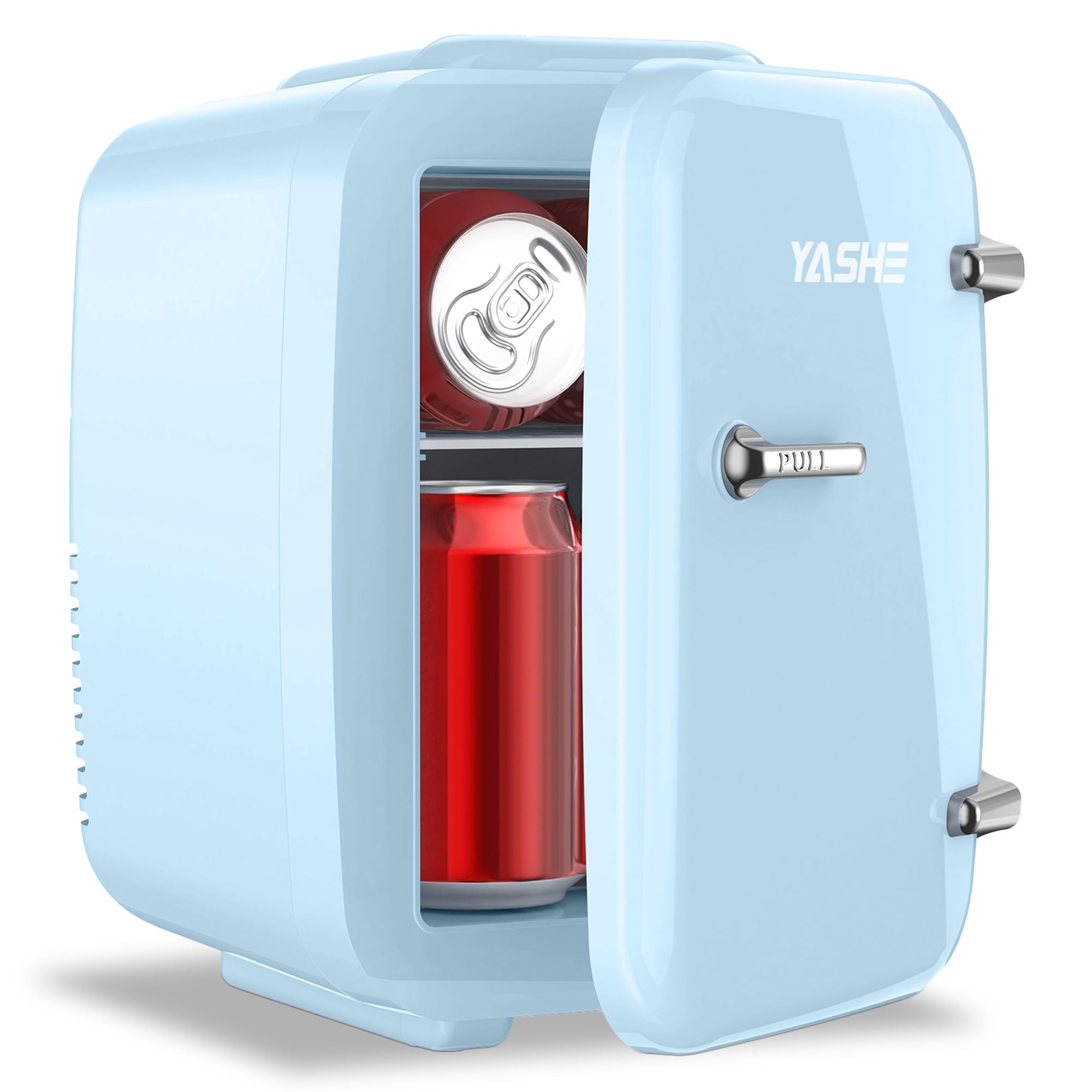 Mini Kühlschrank, 4 Liter Mini-Kühlschränke für Kosmetik, Getränke, 220V AC/ 12V DC Thermoelektrische Kühlung und Erwärmung, Kleiner Kühlschrank für Schlafzimmer, Büro, Wohnheim, Auto